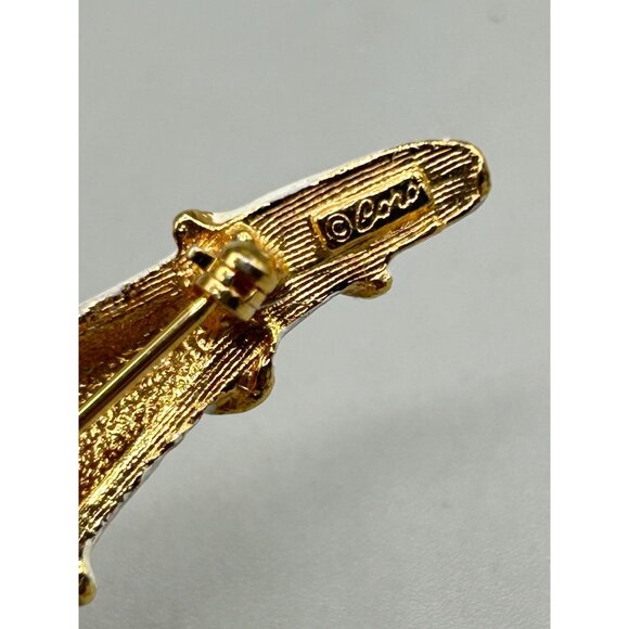 Vintage Coro Seashell Brooch Pin White & Gold Tone Nautical Jewelry Collectible - Picture 6 of 7